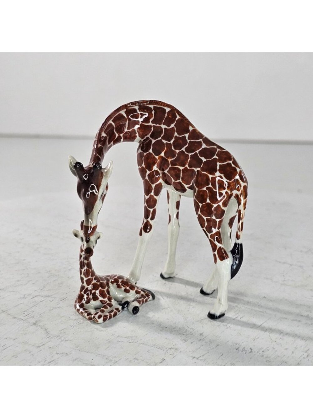 Northern Rose Porcelain Giraffe With Baby Miniature Figurine Little Critterz - Picture 3 of 8